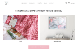 robene.sk domovská stránka s handmade produktami